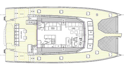 Sailing catamar explorer 64 - layout main deck