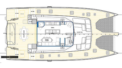 Sailing catamar explorer 64 - alternative layout main deck