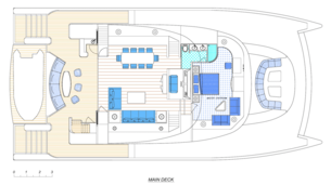 Motor catamaran blue coast 80 power - layout main deck