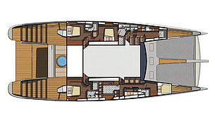 Sailing catamaran blue coast 101 - layout cabin deck