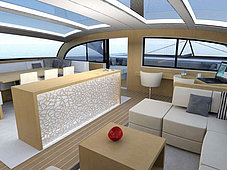 Sailing catamaran blue coast 82 - trendy saloon interior
