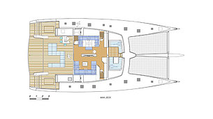 Sailing catamaran blue coast 82 - layout main deck