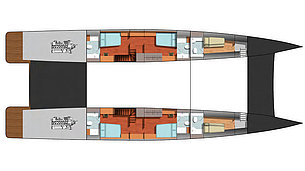 Motor catamaran blue coast 100 power - layout lower deck