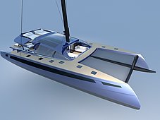 Sailing catamaran blue coast 65 - exterior design with front cockpit