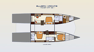Motor catamaran blue coast 58 power - layout cabin deck