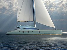 Sailing catamaran blue coast 75 - under sails