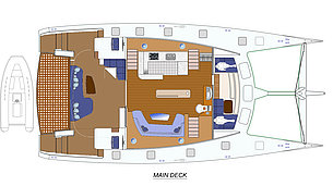 Sailing catamaran blue coast 65 - layout main deck