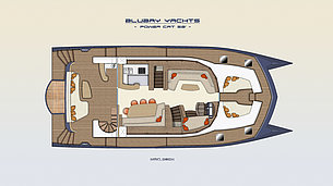 Motor catamaran blue coast 58 power - layout main deck