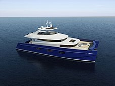 Motor catamaran blue coast 80 power - dynamic styled exterior with 3 decks