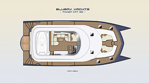 Motor catamaran blue coast 58 power - layout flybridge