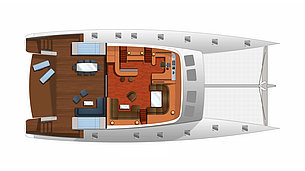 Sailing catamaran blue coast 75 - layout main deck
